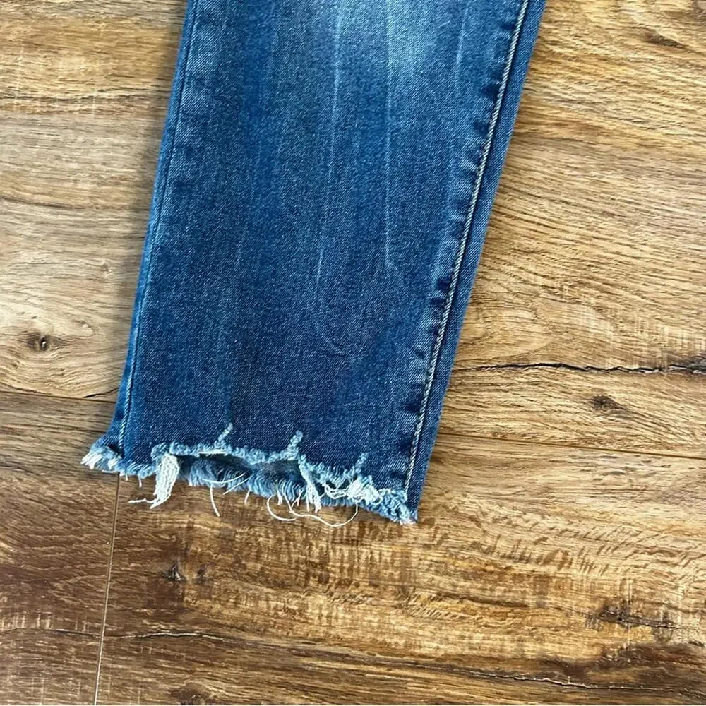 NICOLE MILLER High Rise Soho Slim Straight Cut off Jeans Washed Blue Sz 4 EUC - Picture 6 of 14